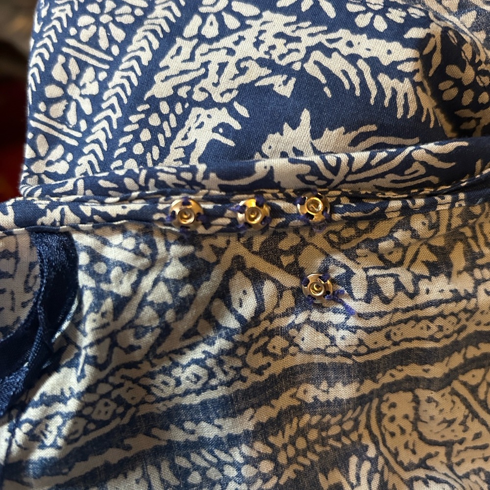 Blue Bandanna Print Designer Wrap Skirt 12 - Picture 9 of 12